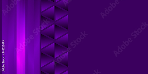 Abstract background made of waving lines and trygonal shapes in dark purple colors. 3d abstract violet purple background.