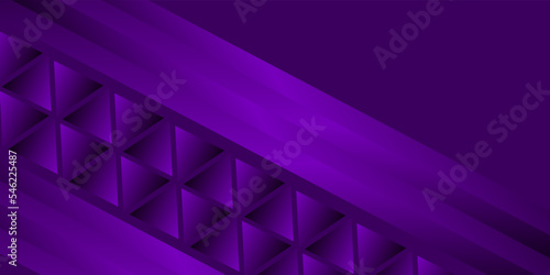 Abstract background made of waving lines and trygonal shapes in dark purple colors. 3d abstract violet purple background.