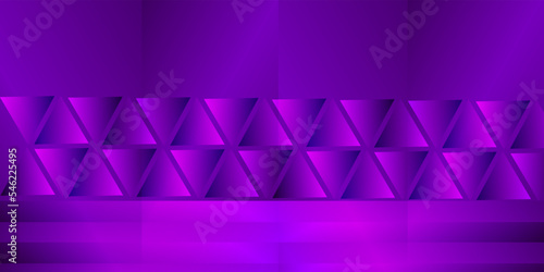 Abstract background made of waving lines and trygonal shapes in dark purple colors. 3d abstract violet purple background.