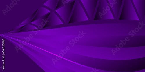 Abstract background made of waving lines and trygonal shapes in dark purple colors. 3d abstract violet purple background.