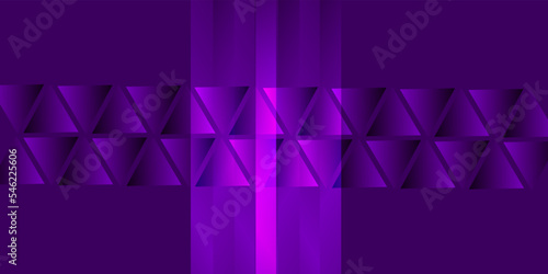 Abstract background made of waving lines and trygonal shapes in dark purple colors. 3d abstract violet purple background.