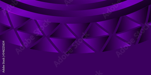 Abstract background made of waving lines and trygonal shapes in dark purple colors. 3d abstract violet purple background.