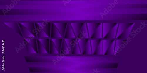 Abstract background made of waving lines and trygonal shapes in dark purple colors. 3d abstract violet purple background.