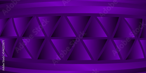Abstract background made of waving lines and trygonal shapes in dark purple colors. 3d abstract violet purple background.