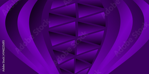 Abstract background made of waving lines and trygonal shapes in dark purple colors. 3d abstract violet purple background.