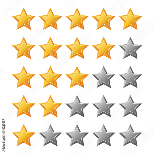 Rating gold star. Feedback, reputation and quality concept. Five stars customer product review rating review flat icon for apps and websites. Evaluation system