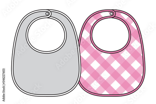 Baby bib with button clasp vector illustration