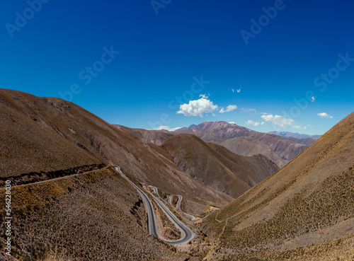 Road through the province of Salta from Salta to Cafayate through the quebrada de las conchas, northern Argentina. The dust road of route 40 photo