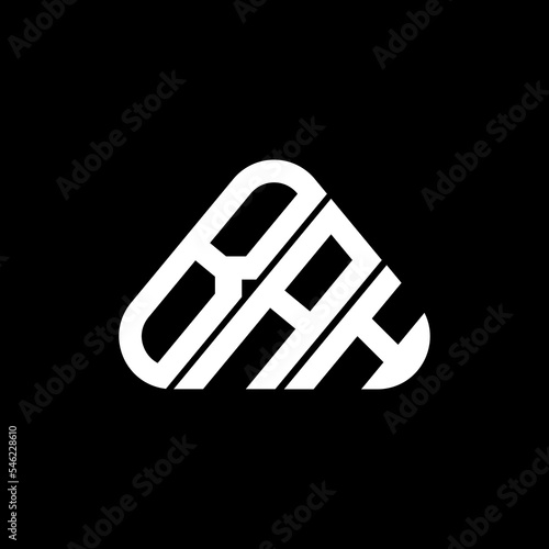 BAH letter logo creative design with vector graphic, BAH simple and modern logo in round triangle shape.