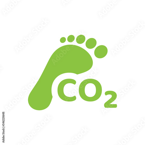 Co2 footprint vector icon. Carbon dioxide emissions filled symbol.