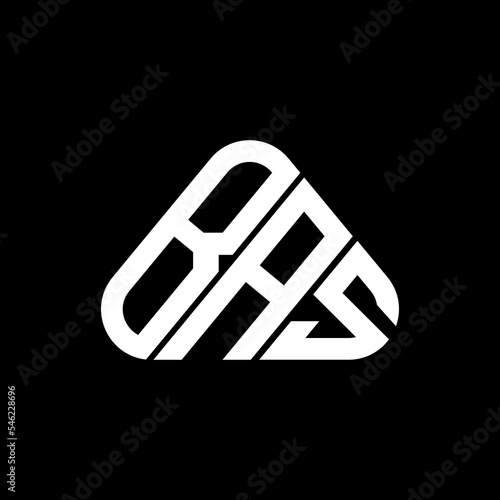BAS letter logo creative design with vector graphic, BAS simple and modern logo in round triangle shape.
