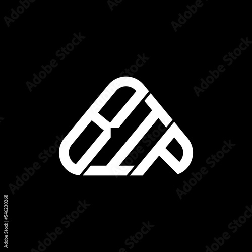 BIP letter logo creative design with vector graphic, BIP simple and modern logo in round triangle shape.