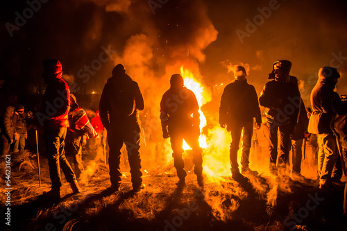 Obraz na plátně Orange revolution on the Maidan in Kyiv, Ukraine