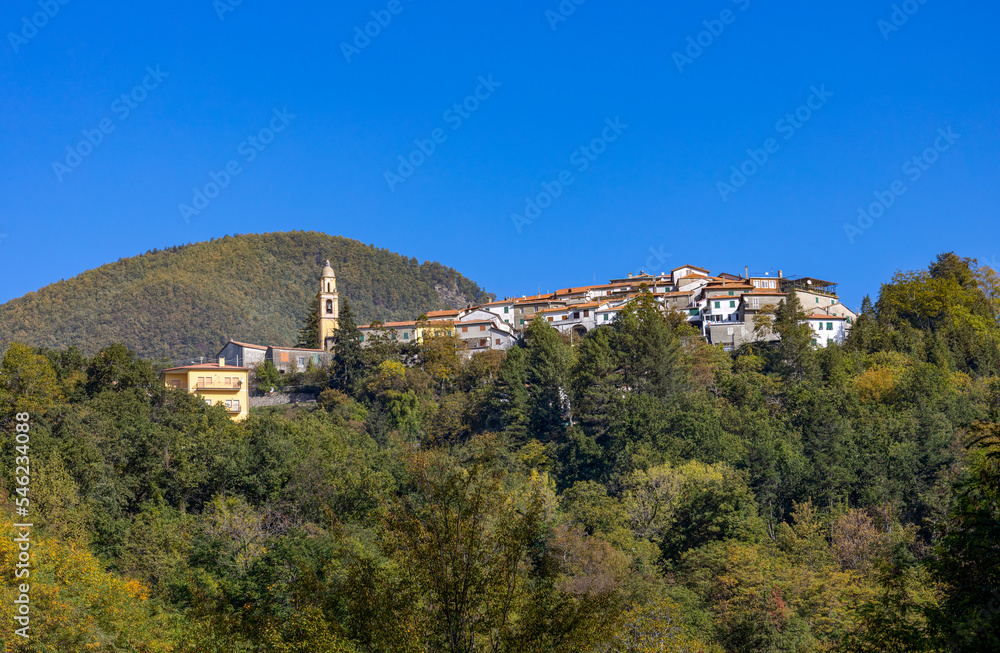 View of the small village of Chiusola, La Spezia Province, Italy