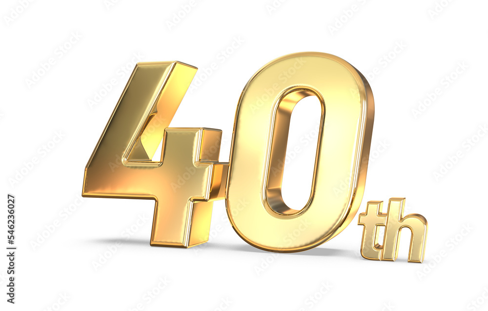 40th anniversary gold 3d render 40th anniversary gold 3d render