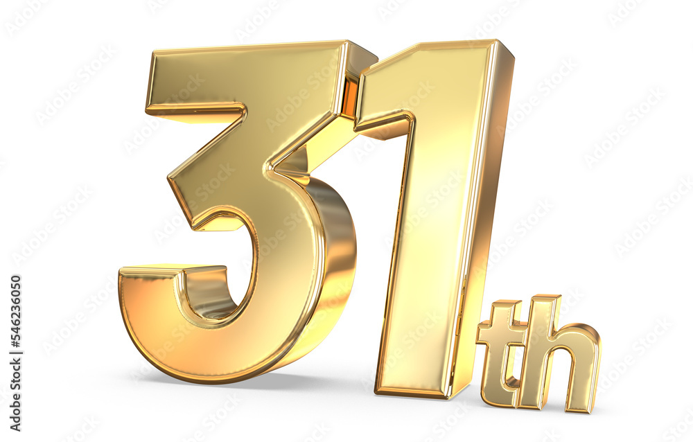 31th anniversary gold 3d render 31th anniversary gold 3d render