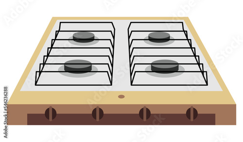 Camping stove cartoon icon. Cartoon gas camp burner, portable indoor cooker, outdoor furnace for picnic cooking on heat flame propane hob butane fire travel