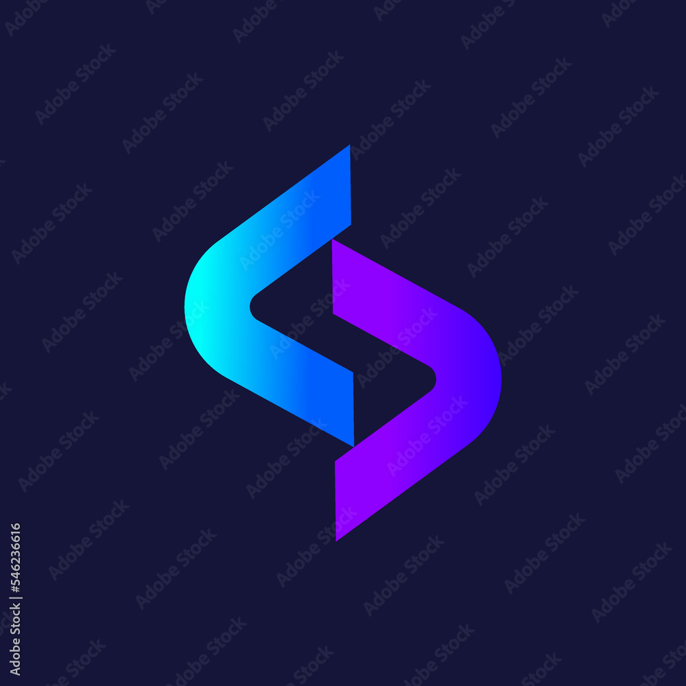 Logo S letter. Isolated on dark background. Vector illustration, eps 10 Logo S letter. Isolated on dark background. Vector illustration, eps 10