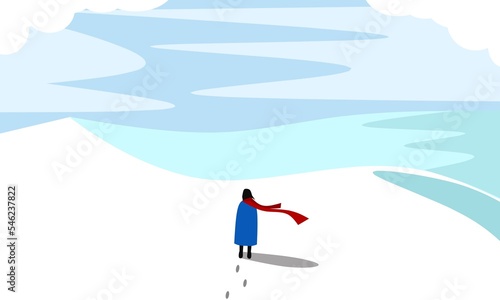 winter illustration, winter landscape for your design