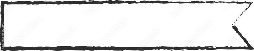Chalk stroke ribbon banner vector illustration. White chalk style ribbons and curved labels with empty spaces for message