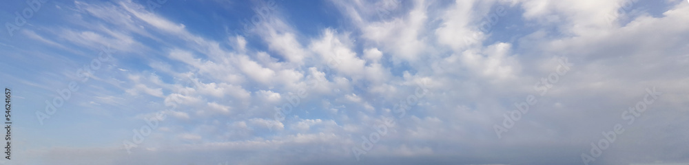 White clouds formation in blue sky panorama