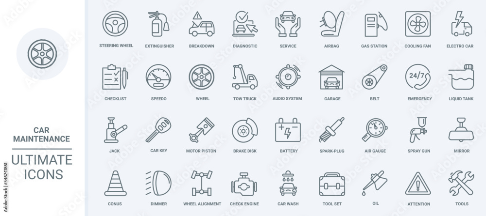 Car Repair Icon, Service Categories Iconpack