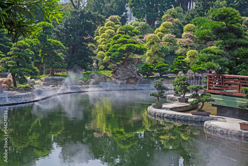 Lakeside at  Nan Lian Garden in the 'Diamond Hill' district in the New Territories area of Hong Kong