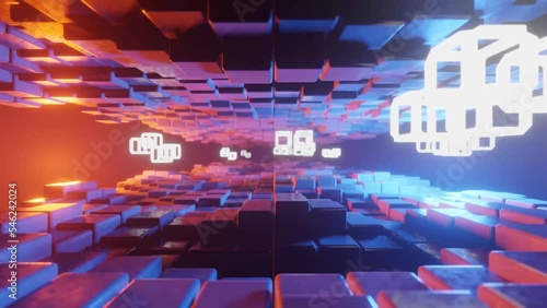 3d vj abstract background cube loop animation