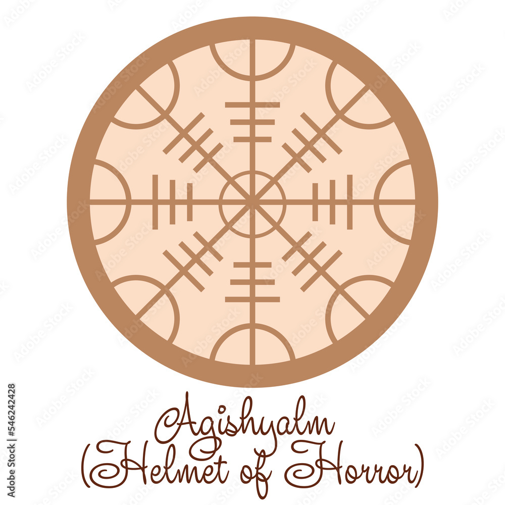 The Runed Helm of Terror, an ancient Slavic symbol embellished with Scandinavian designs. Beige fashion design The Runed Helm of Terror, an ancient Slavic symbol embellished with Scandinavian designs. Beige fashion design