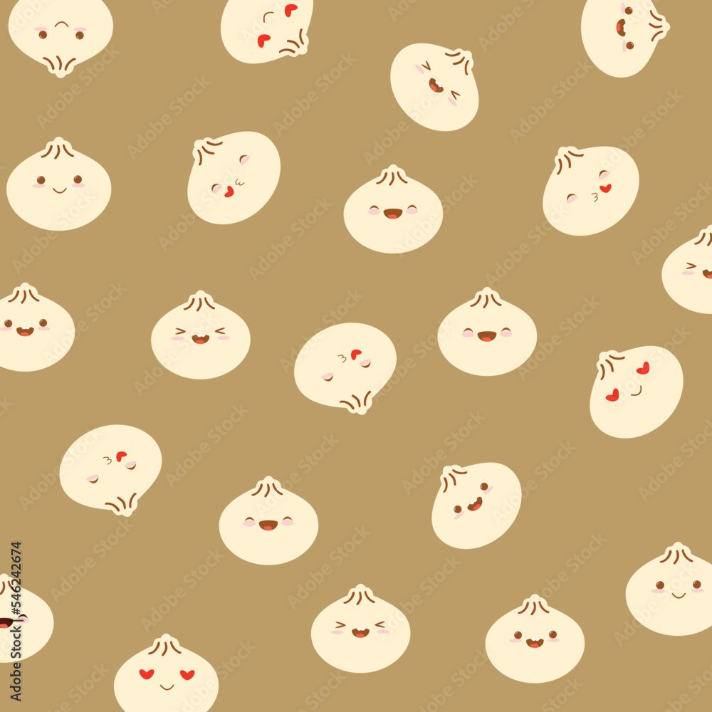dimsum cute patternbacground food illustration vector dimsum cute patternbacground food illustration vector