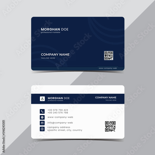 minimal blue business card design
