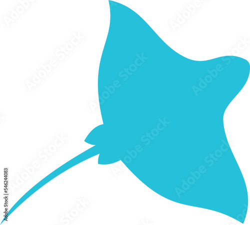 Ray marine animal outline icon vector illustration. Isolated silhouette of marine mammal and fish on white background.