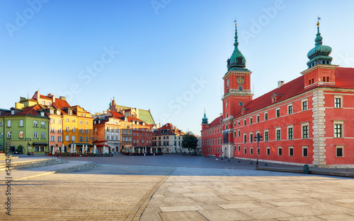 Royal Castle and Sigismund Column in Warsaw in a summer day, Poland