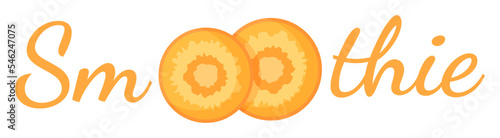 Smoothie carrot cocktail label logo vector illustration. Natural fruit with Smoothie sign at fresh smoothies cocktail label for decoration shop label, sale offer banner or promotion discount concept