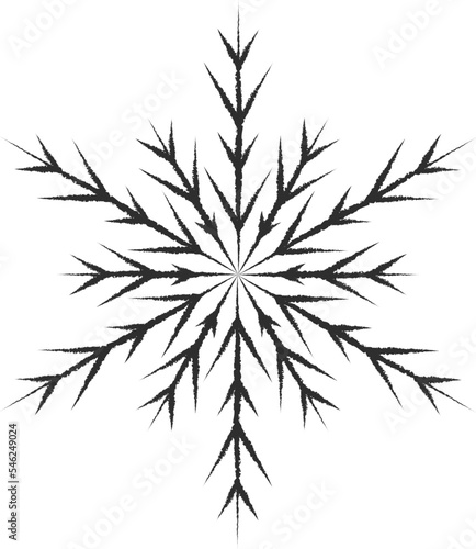 Set of icy snowflakes symbol vector illustration. White chalk sketch frozen snowflake isolated on blackboard for new year celebration snow decoration ornament or christmas festive frost flakes design