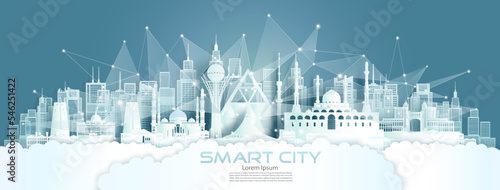 Technology wireless network communication smart city with architecture in Kazakhstan.