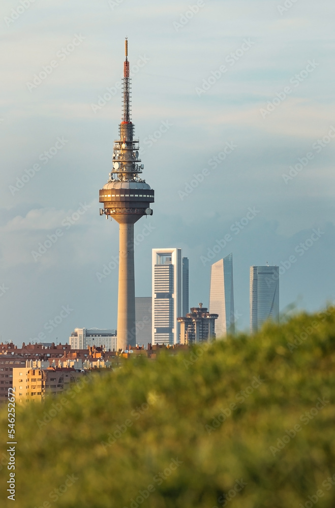 Naklejka premium Madrid skyline from a hill
