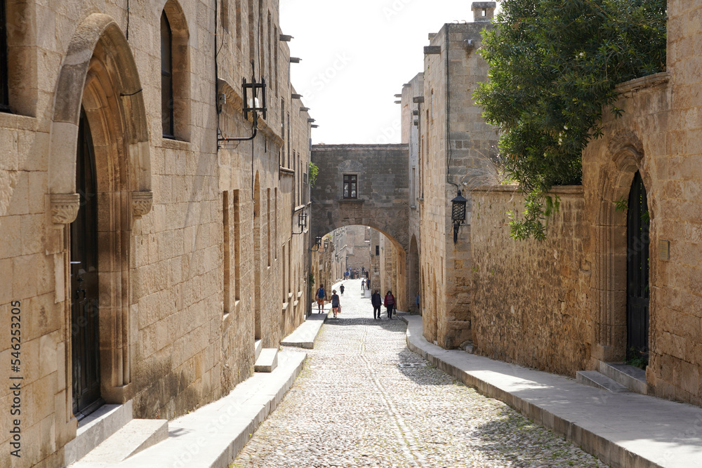 Street of the Knights of Rhodes city, Greece