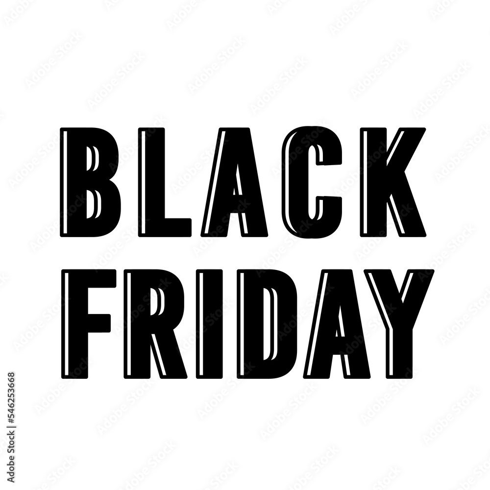 Black Friday day banner. Minimalist lettering for promotion, marketing