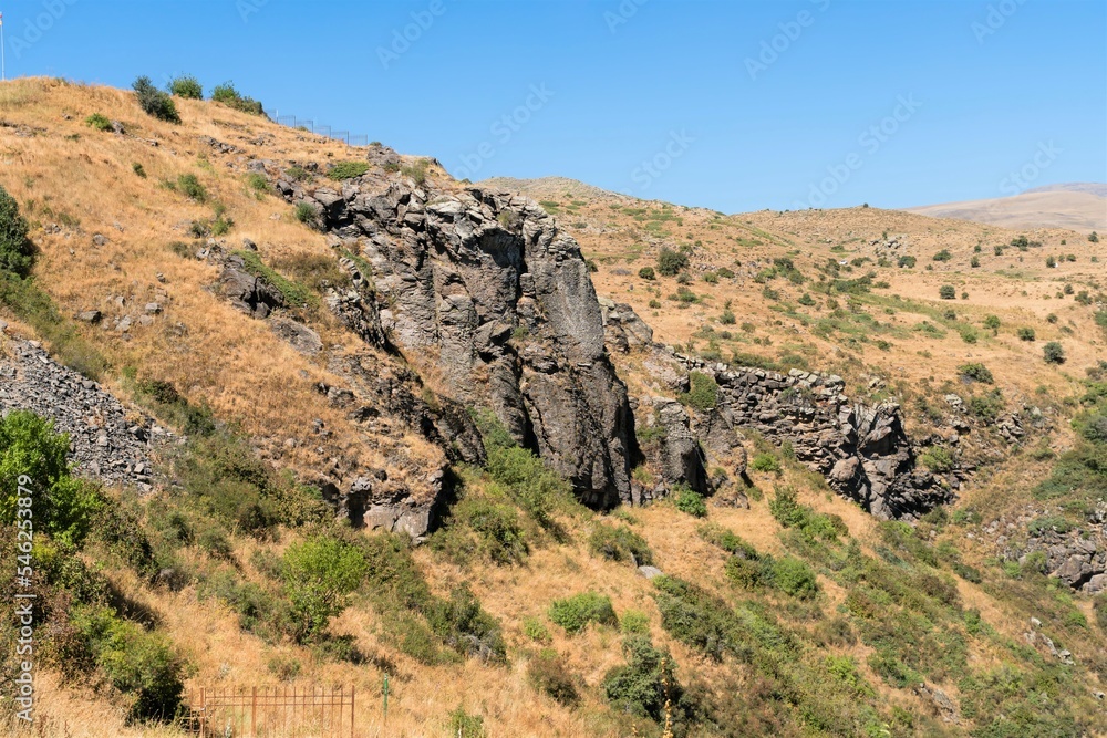 Natural landscape of high mountain plateau in Armenia.