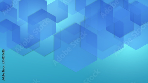 Blue technology background with hexagon pattern and lights. Abstract hexagon background for medical, technology or science design. Vector illustration