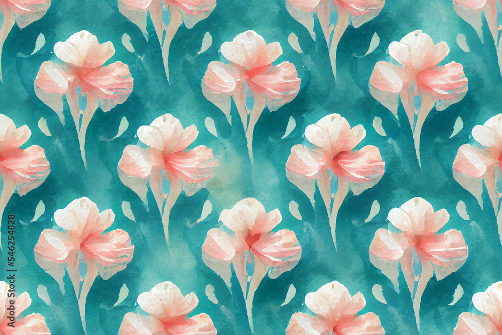 Floral watercolor illustration.Hand composition.Seamless pattern.Designs for cover, fabric, textiles, wrapping paper.