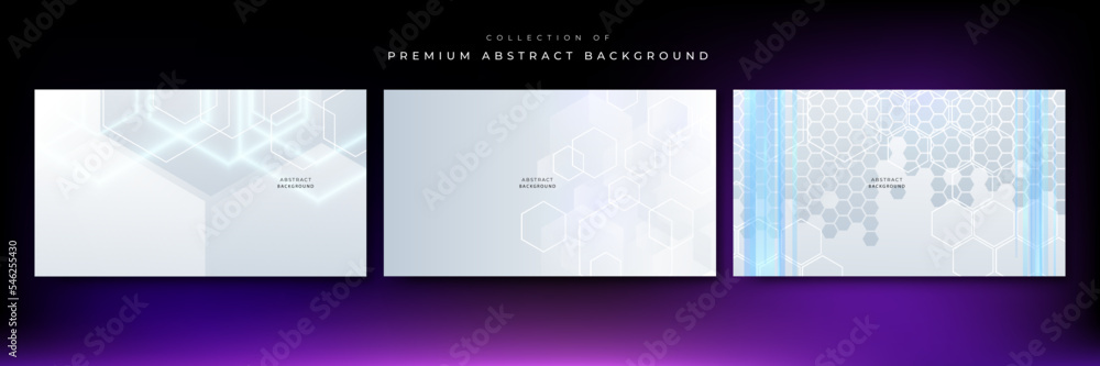 White hexagon concept design abstract technology background vector illustration