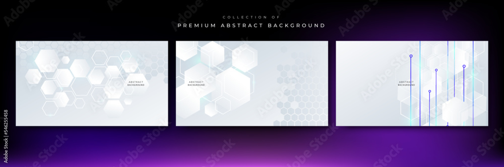 Fototapeta premium White hexagon concept design abstract technology background vector illustration