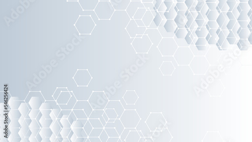 Abstract white hexagon background. Vector Illustration