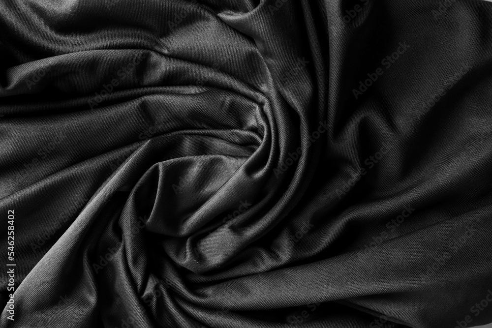 Obraz premium Black silk cloth in studio 