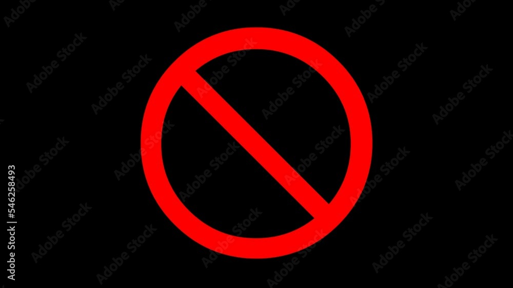 animation of forbidden traffic signaling, on a transparent background with zero alpha channel animation of forbidden traffic signaling, on a transparent background with zero alpha channel