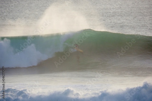 Barrel on Big wave - surfer