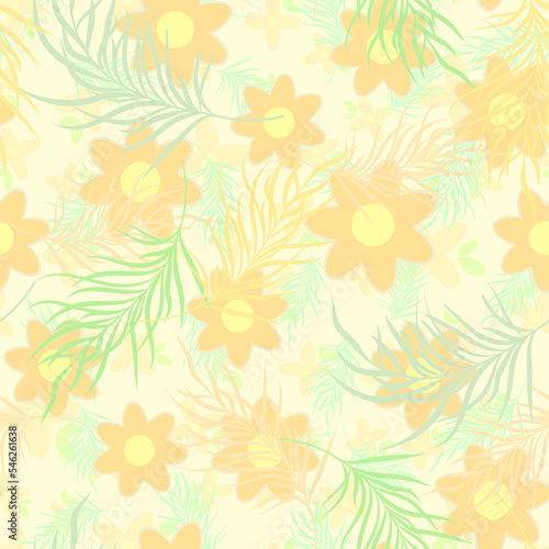 Flower Floral Colorful Country Style Seamless Pattern for Textile.