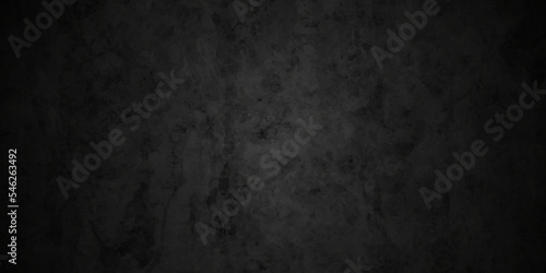 Black stone concrete grunge texture and backdrop background anthracite panorama. Panorama dark grey black slate background or texture. © MdLothfor
